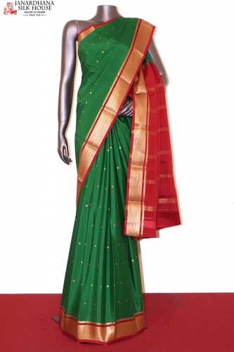 Traditional Butta Pure Mysore Crepe Silk Saree